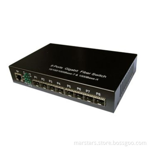 Fiber Switch with 8 SFP Slots and 1/10/100/1000M Ports